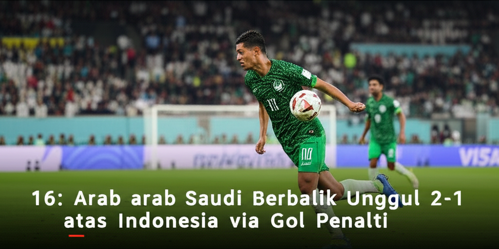 Arab Saudi Berbalik Unggul 2-1 atas Indonesia via Gol Penalti
